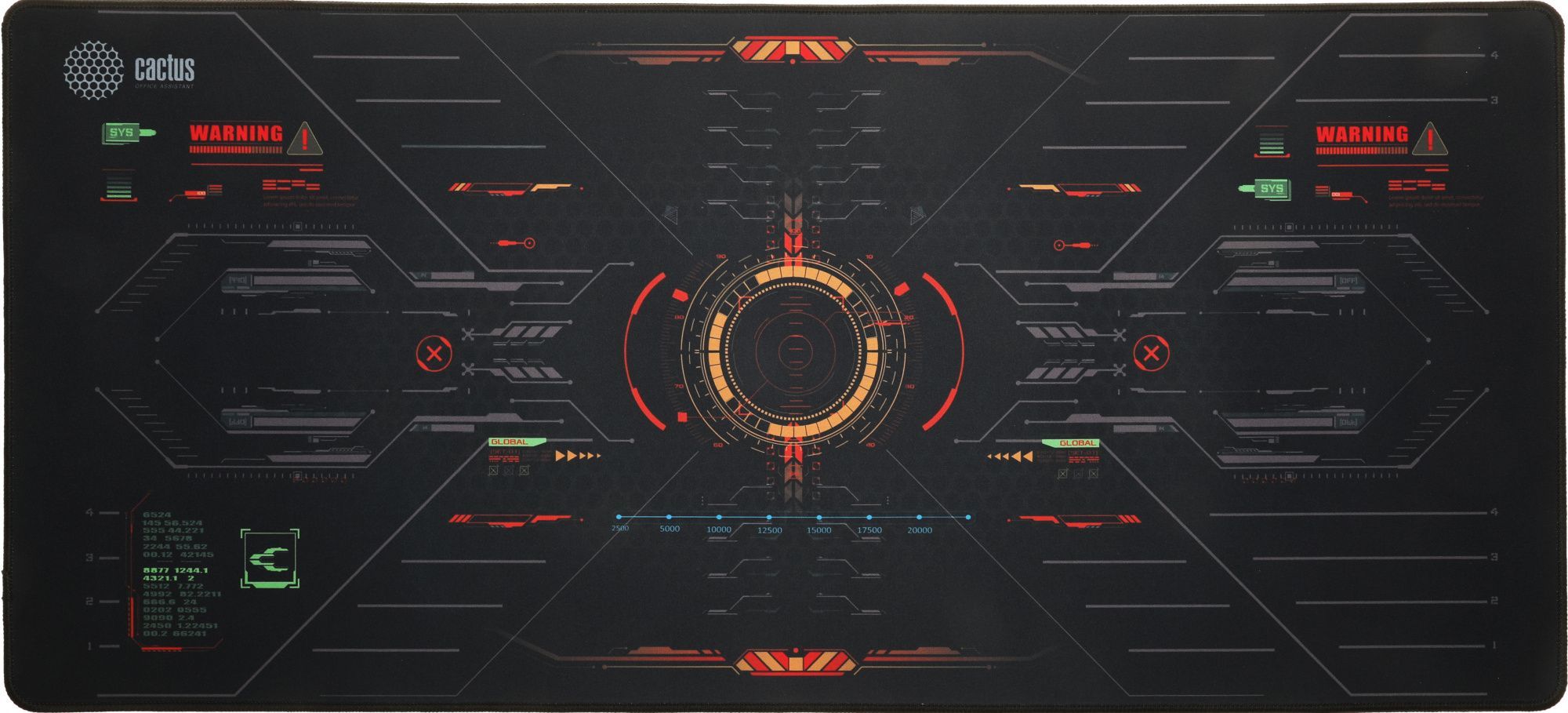 Коврик для мыши Cactus Skytrek CS-MP-PRO05XXL, игровой, чёрный, прошитые края