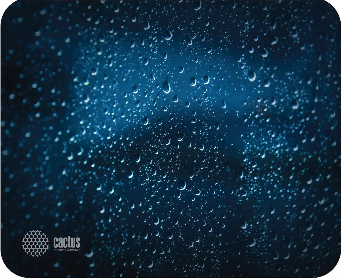 Коврик для мыши Cactus "Water Drops" CS-MPС-P05XS, черный, резиновый, 220 x 180 мм