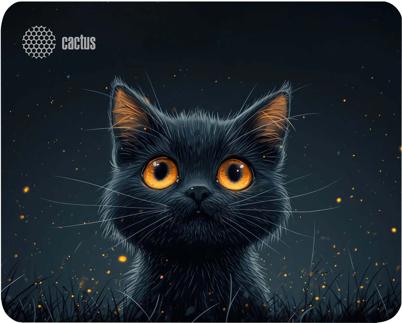 Коврик для мыши Cactus "Black Cat" CS-MP-D09S, резиновый, 250 x 200 мм